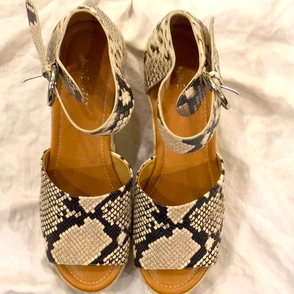 Snakeskin Print Platform Espadrille Sandals Size 9.5 - Picture 6 of 8